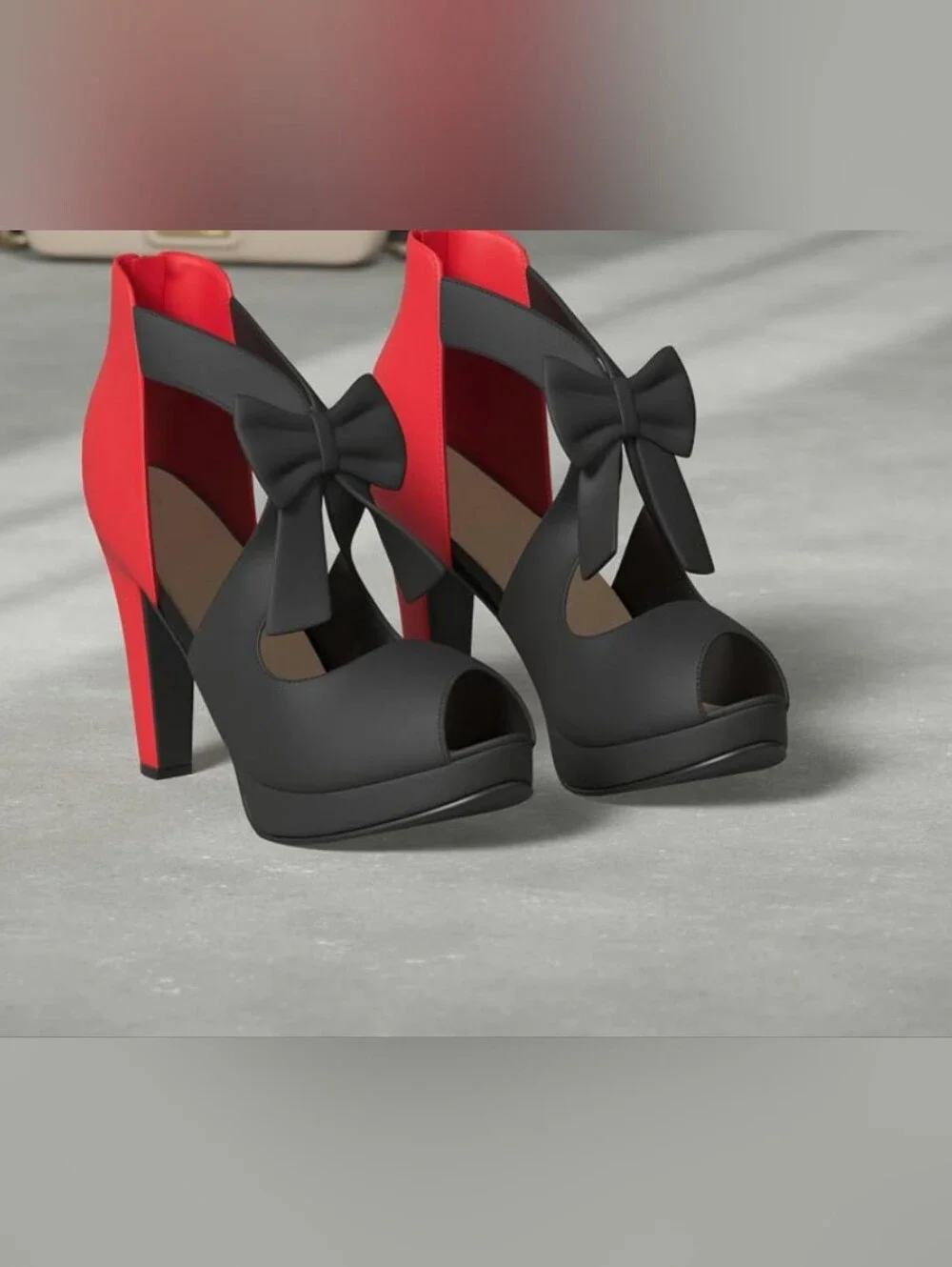 GATUXUS Open Toe Women Platform High Heel Shoes Bows Strappy Sandals